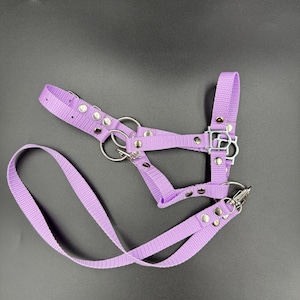 Realistic fully adjustable halter with reins for an A3 / A4 hobby horse. Lilac.
