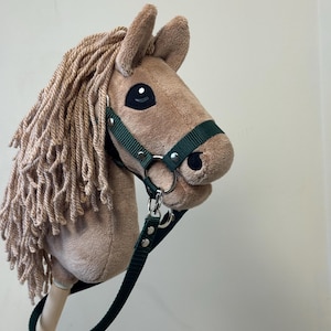 Baby hobby horse with detachable stick. Palomino with long  mane.