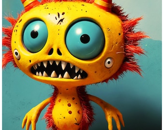 Monster family poster, Coloured Monster poster, Wall art monster poster, Cute Monster poster, Scary Monster Poster, Multi Coloured Monster