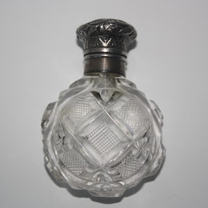 Antique Cut Glass Clear Perfume Bottle