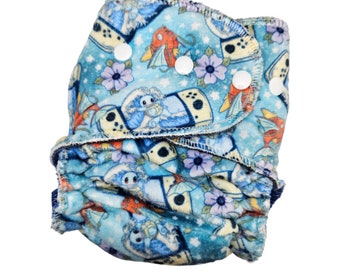 Hybrid Fitted One Size Cloth Diaper - Water Games - Slight Seconds