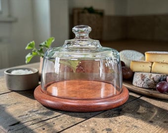 Quesera Goodwood de madera de teca auténtica, estilo vintage de los años 70 – Fabricada en Tailandia