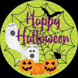 Happy Halloween Sign, Wreath Sign, Halloween Design, Halloween Décor, Halloween Wreath Attachment,