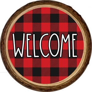 Welcome Fall Sign, Buffalo Plaid Design, Fall Décor, Wreath Center,  Wreath Attachment
