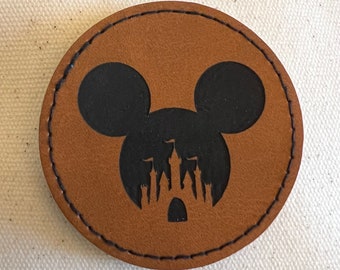 Leren Disney-patch - Mickey met kasteel