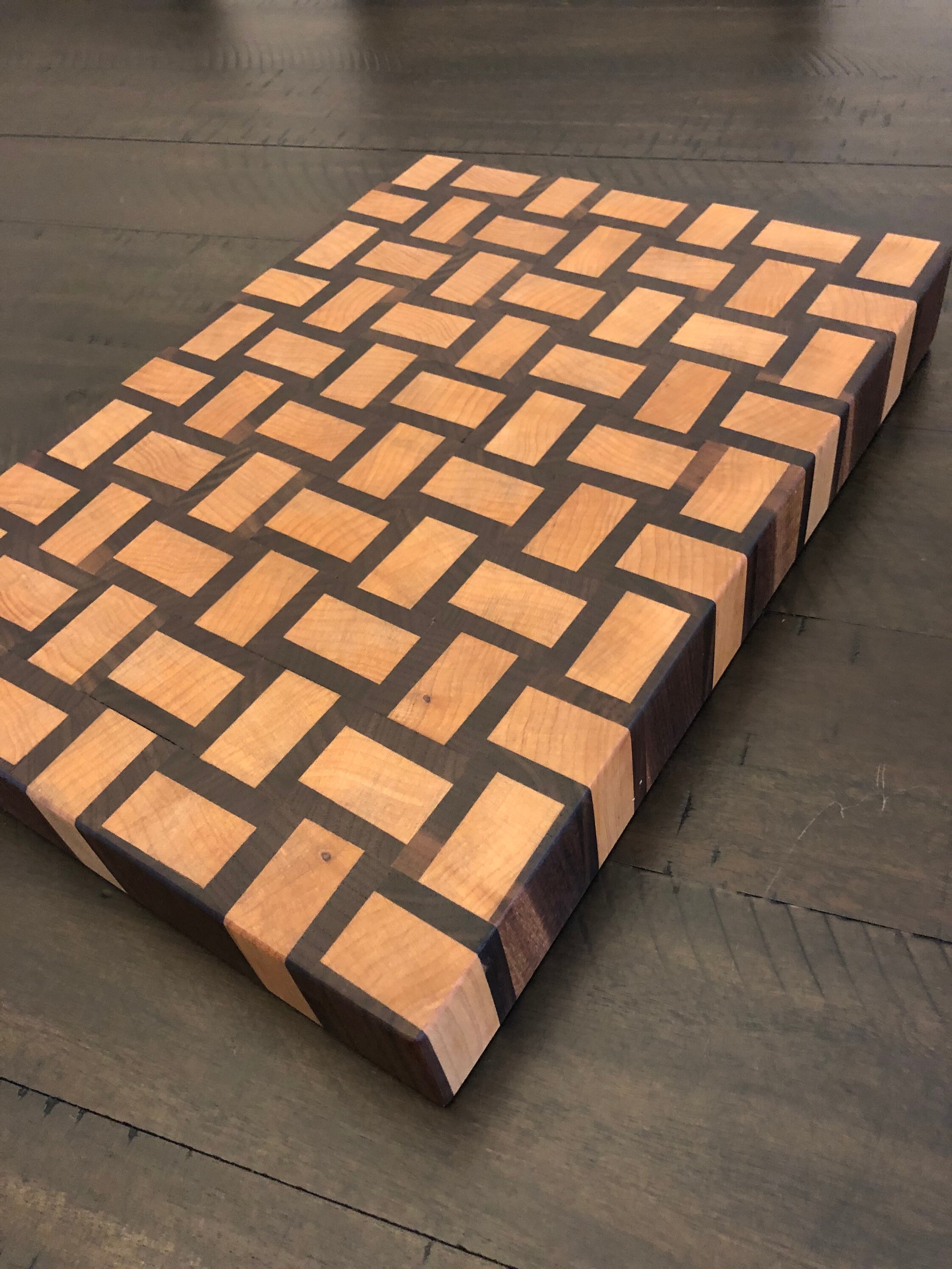 Custom Walnut End Grain Chopping Board Always a Stunning Grain Pattern Full  50mm Thick 