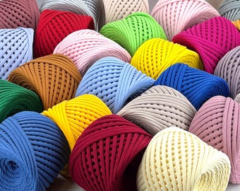 Chunky Cotton T-Shirt Yarn (3-5 mm): Soft Crochet, Knitting, and Amigurumi