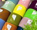 7-9 mm cotton soft chunky yarn for crochet, Knitting macrame tshirt yarn as gift for crocheter, Ribbon fabric bulky yarn for crochet bags product logo