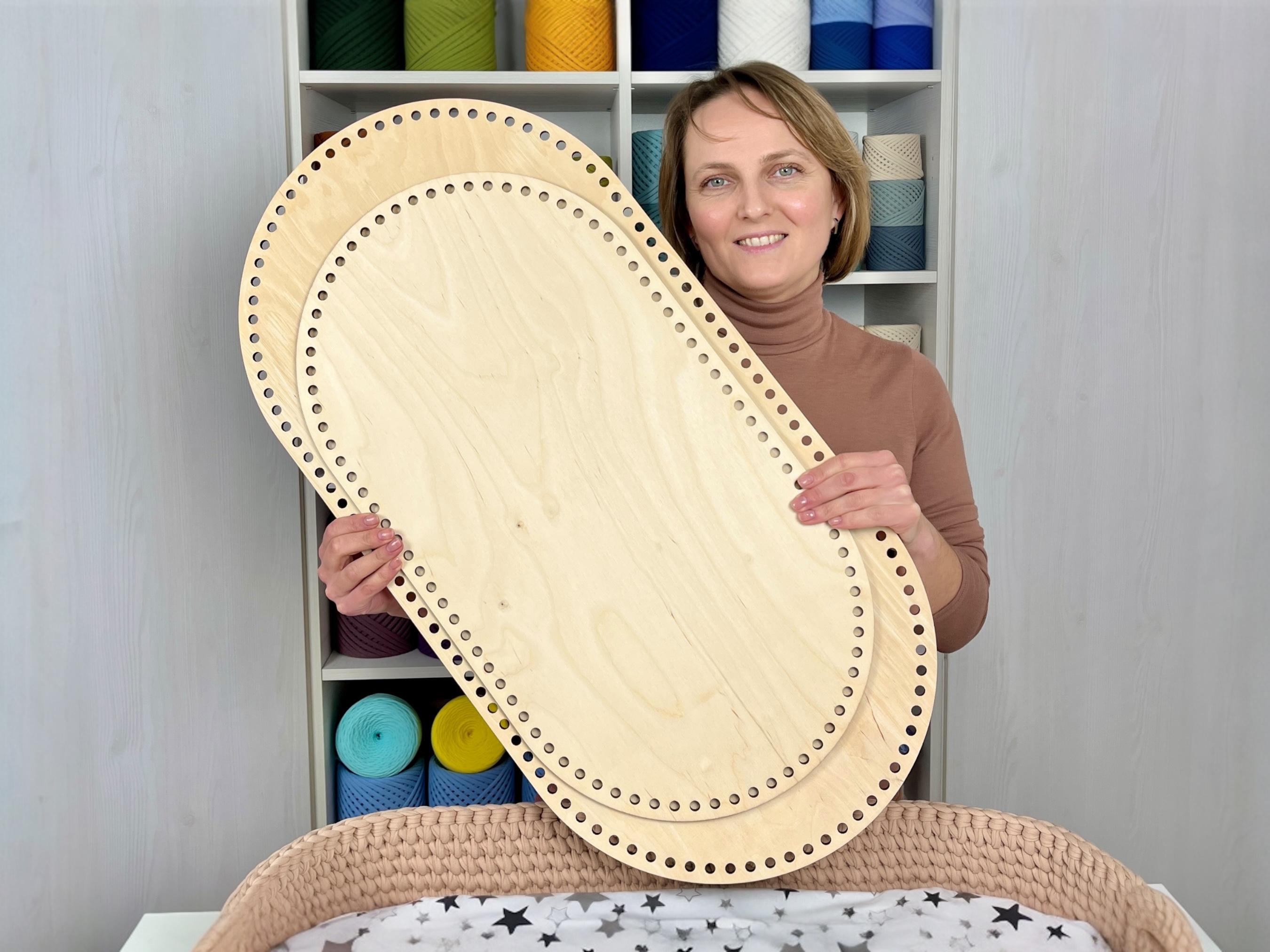 Wooden floor for baby cradle, Base for crochet Moses basket, crochet basket for newborn baby, Wooden basket bottoms for crochet cradles