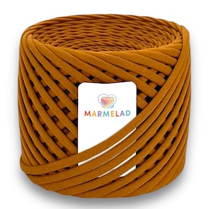Soft T-Shirt Crochet Yarn: Chunky Cotton Ribbon, Color Terracotta 52