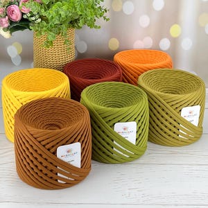 7-9mm Crochet T-Shirt Yarn: 100% Cotton Jersey, 109 Yards image 2
