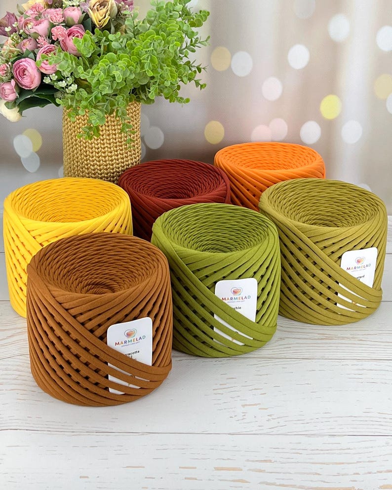 7-9mm Crochet T-Shirt Yarn: 100% Cotton Jersey, 109 Yards image 2