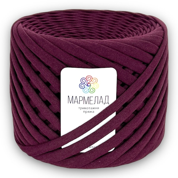 T-shirt yarn for crocheting, basket yarn, yarn for carpet, trapillo yarn for bags, fabric knitting yarn, string cotton fiber, marsala 058