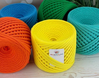 Chunky Cotton Yarn (7-9mm): Stretchy Ribbon Yarn for Crochet Baskets