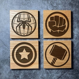 Marvel store drink coasters