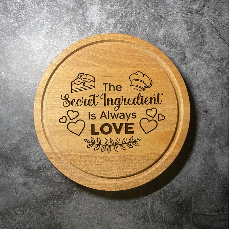 The Secret Ingredient is Love Chopping Board Cute Kitchen Etsy UK