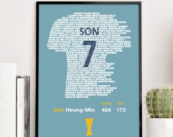 TOTTENHAM LEGENDS - Son Heung-Min Teammates Typography Poster