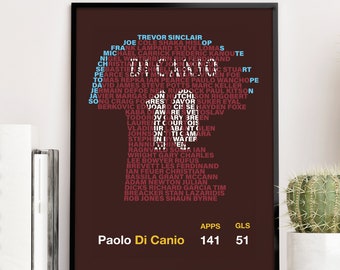 WEST HAM Legends - Paolo Di Canio Teammates Typography print