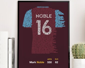 WEST HAM Legends - Mark Noble Typography Poster