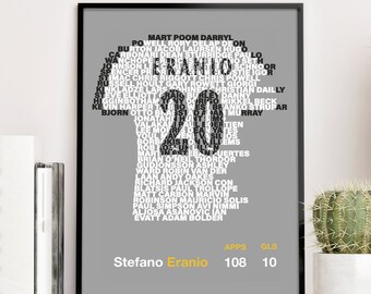 DERBY COUNTY Legends - Stefano Eranio Typography Teammates Print