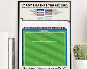 Jamie Vardy Record Breaking Goal - Print