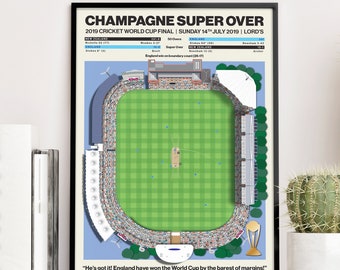 Lord's - ENGLAND vs New Zealand Cricket World Cup 2019 - Champions Poster - Winning Moment