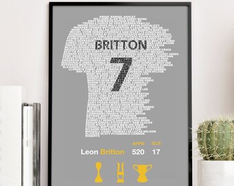 SWANSEA CITY Legends - Leon Britton Teammates Typography Poster