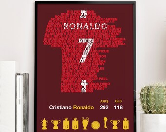 MANCHESTER UNITED Legends - Cristiano Ronaldo Typography Teammates Poster