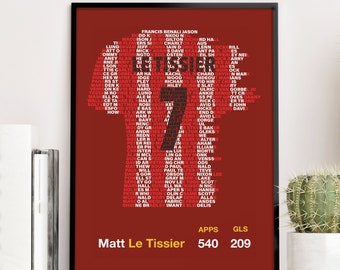 SOUTHAMPTON Legends - Matt Le Tissier Typography Teammates Poster