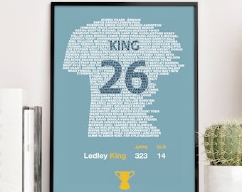 TOTTENHAM HOTSPUR Legends - Ledley King Typography Teammates Poster
