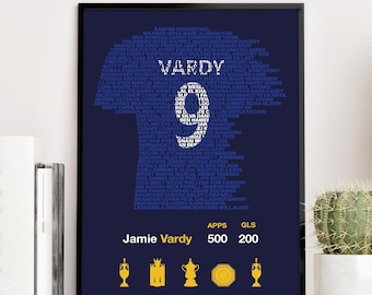 LEICESTER CITY - Jamie Vardy Teammates Typography Poster