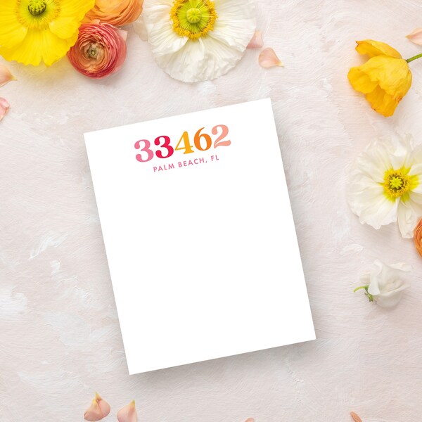 Note Pad With Zip Code Etsy
