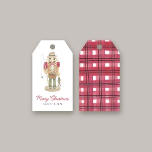 Fisherman Nutcracker Personalized Gift Tag | Gift Tag for Holiday Presents | Customized Family Gift Tags | Hand Painted Family Gift Tag