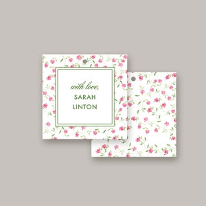 Rosette Personalized Gift Tag | Custom Gift Tags | Family Gift Tags | Printed Gift Tags | Grandmillennial Style