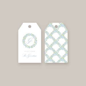 Hydrangea Chinoiserie Personalized Gift Tag | Custom Gift Tags | Family Gift Tags | Printed Gift Tags | Grandmillennial Style