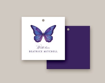 Butterfly Personalized Gift Tag Set | Watercolor Printed Tags