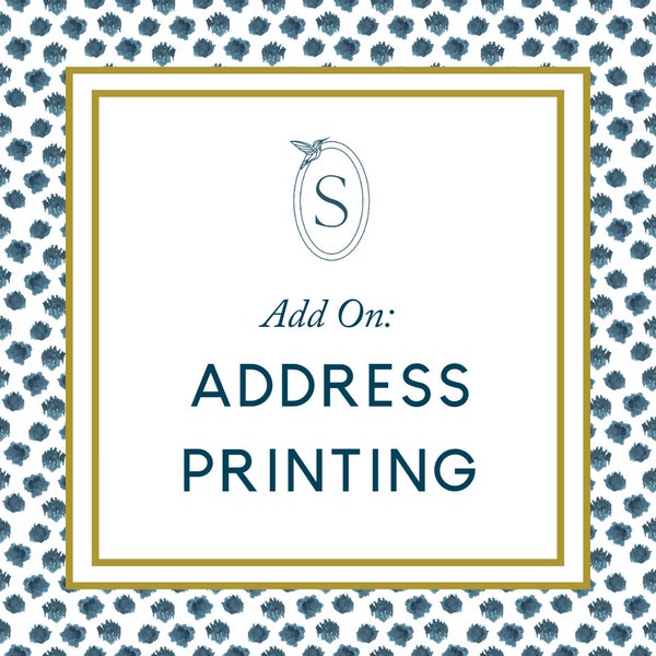 Address Printing Add-On for Soiree All Day Invitations