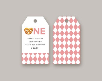 Oktoberfest Birthday Gift Tag: Custom Printed Party Favor