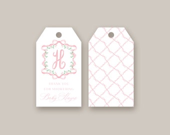 Pink Bow Gift Tag for Baby Girl | Baby Shower Gift Tag | Custom Gift Tags | Thank You Gift Tags | Printed Gift Tags