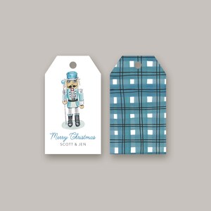 Blue Nutcracker Personalized Gift Tag | Gift Tag for Holiday Presents | Customized Family Gift Tags | Hand Painted Family Gift Tag