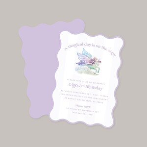 Unicorn Birthday Invitation For Little Girl Birthday Party, Kids Birthday Party Invite, Customized Birthday Party Invitation, Purple Unicorn