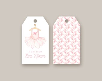 Ballerina Dress Gift Tag | Custom Gift Tags | Thank You Gift Tags | Printed Gift Tags | Baby Shower Gift Tag |