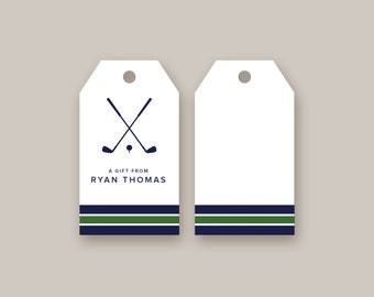 Golf Personalized Gift Tag | Custom Gift Tags | Family Gift Tags | Printed Gift Tags | Blue & Green