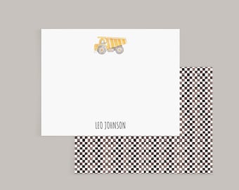 Construction Truck Stationery Set: Personalized Thank You Notecards