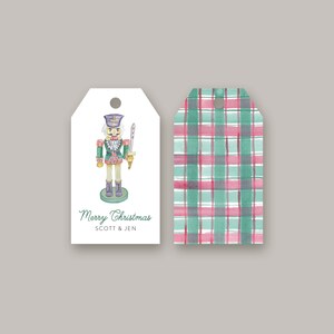 Green Nutcracker Personalized Gift Tag | Gift Tag for Holiday Presents | Customized Family Gift Tags | Hand Painted Family Gift Tag