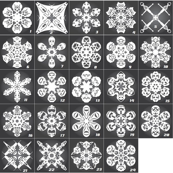 Galactic Flurries: 3D Printed Star Wars Snowflakes - Unique Holiday Decor for Sci-Fi Enthusiasts