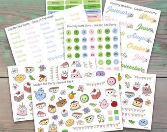 Garden Tea Party Bundle Planner Stickers for Bullet Journals and Planners