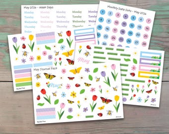 May Bundle Planner Stickers for Bullet Journals and Planners