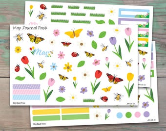 May Planner Stickers for Bullet Journals and Planners