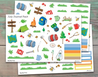 July Planner Stickers for Bullet Journals and Planners